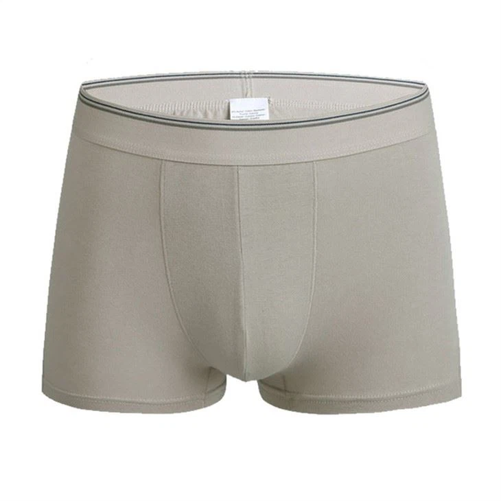grey color trunk Customized Cotton Mens Underwear Briefs & Boxers short leg waistband